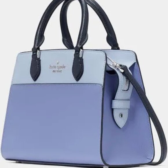 ♠️ NWOT Kate Spade Madison Small Satchel Purple/Lavender color block MSRP 429 ♠️ - Picture 4 of 9
